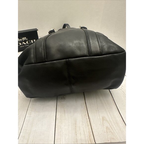 Vintage Coach Black Hampton Leather Tote Bag D05Q-8E92 12x10x4” VGUC* - Picture 7 of 9